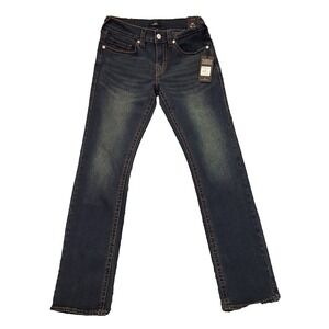 NWT True Religion Ricky Big T Relaxed Straight 30x34 Mid Rise Stretch $199 MSRP